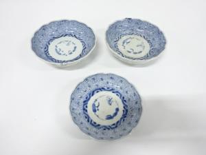 古伊万里　染付　微塵唐草　五寸皿　1客　なます皿　2客